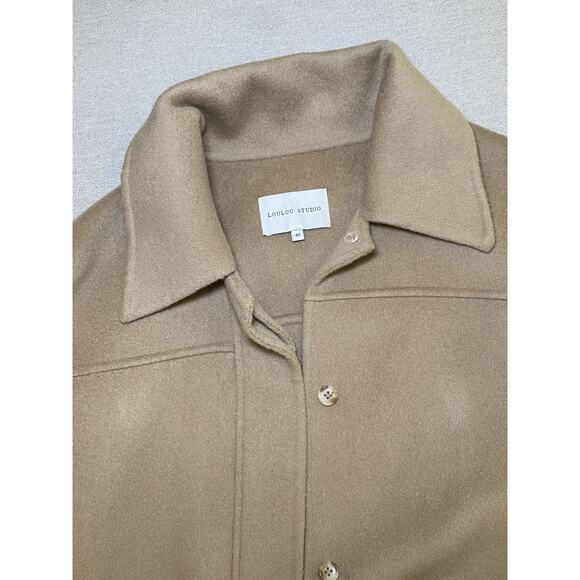 LOULOU DE SAISON ZHANA wool cashmere Jacket coat Size EU 40 medium crop Tan - Picture 3 of 7